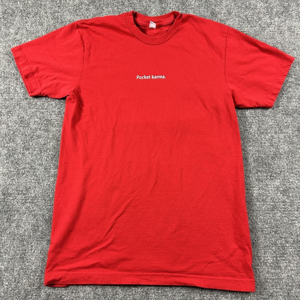 Apple Shirt Mens Medium‎ Red IPod Nano PRODUCT RED Pocket Karma Graphic Tee